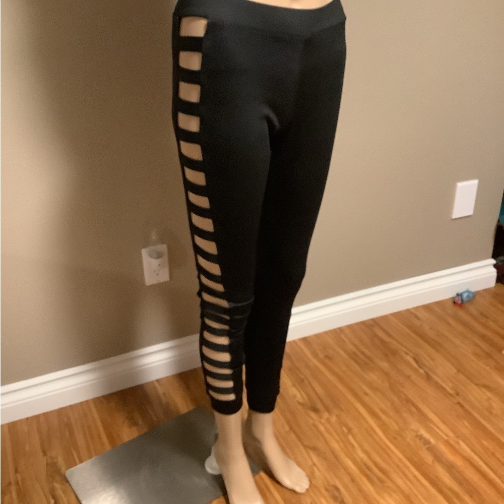 Black stretch leggings medium black